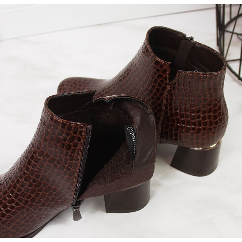 Botas de tacón con piel de serpiente Potocki W WOL30B marrón 1 Botas de tacón con piel de serpiente Potocki W WOL30B marrón 1
