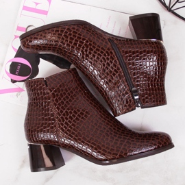 Botas de tacón con piel de serpiente Potocki W WOL30B marrón 3