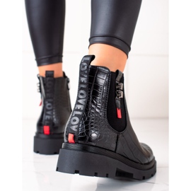 Goodin Botas negras en la plataforma negro 1