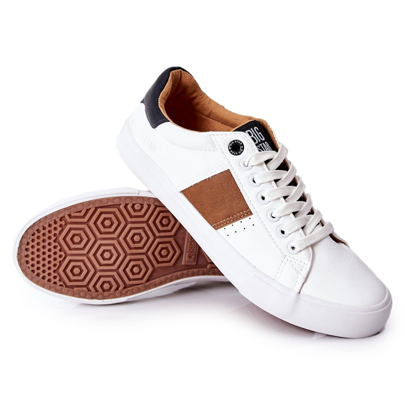 Zapatillas de Piel Big Star II174037 Blanco-Beige marrón 1