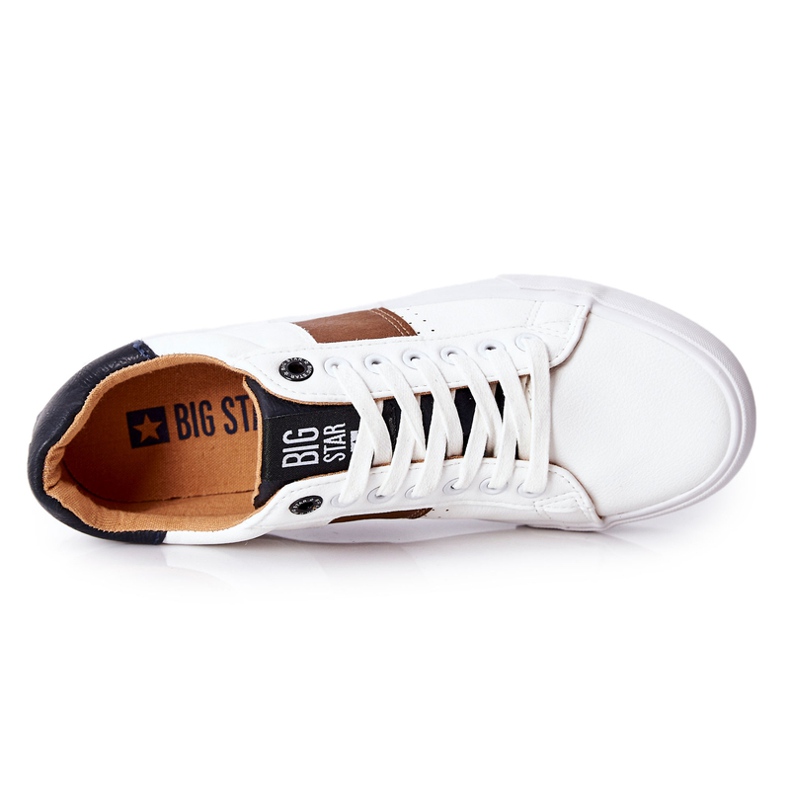 Zapatillas de Piel Big Star II174037 Blanco-Beige marrón 2