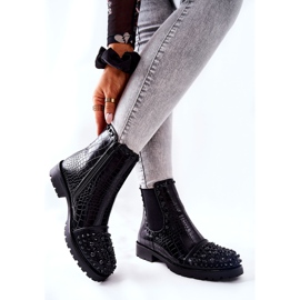 Botas negras Monah Jodhpur con jets negro 7