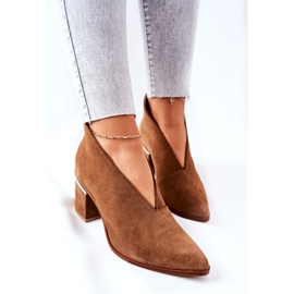 Botas de cuero en tacon alto laura messi brown 2344 marrón 1