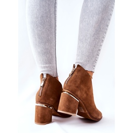 Botas de cuero en tacon alto laura messi brown 2344 marrón 3