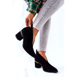 Botas de cuero en tacón alto laura messi negro 2344 6