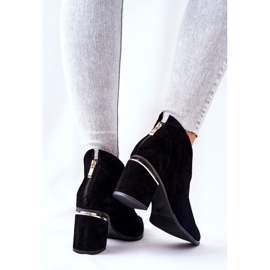Botas de cuero en tacón alto laura messi negro 2344 3