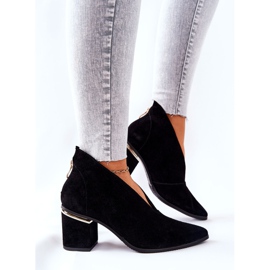 Botas de cuero en tacón alto laura messi negro 2344 4