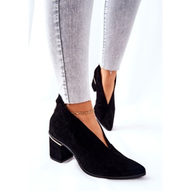 Botas de cuero en tacón alto laura messi negro 2344 5