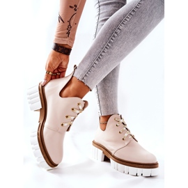PA2 Botas de piel con corte Kaxo beige 5