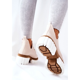 PA2 Botas de piel con corte Kaxo beige 7