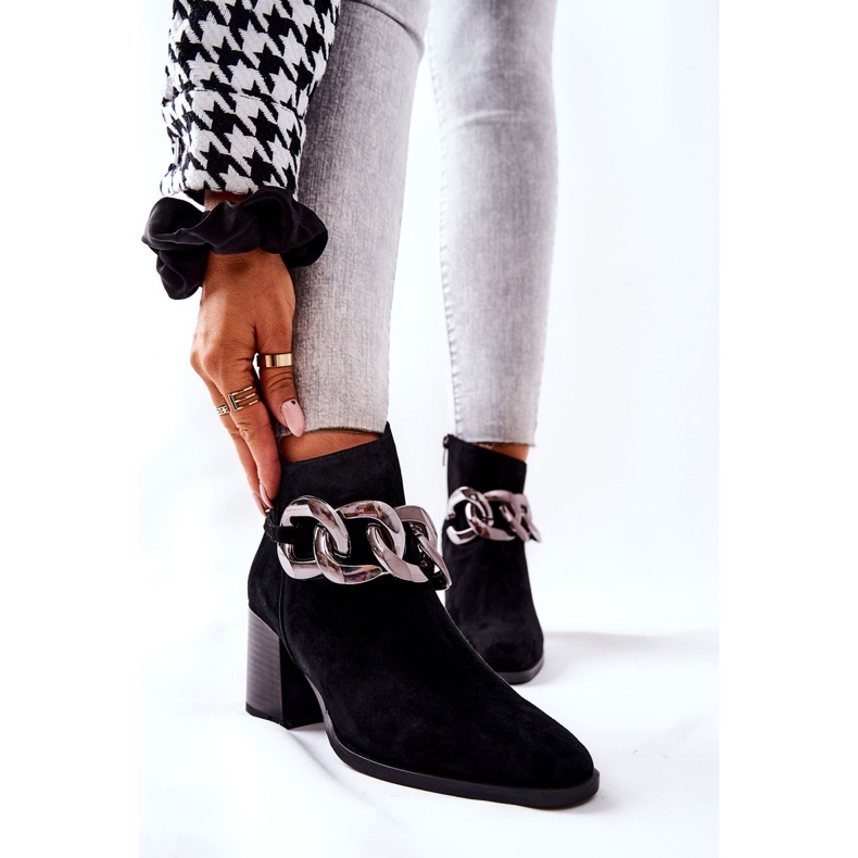 Botas de piel con cadena Laura Messi Negra 2345 negro 1