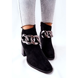 Botas de piel con cadena Laura Messi Negra 2345 negro 4