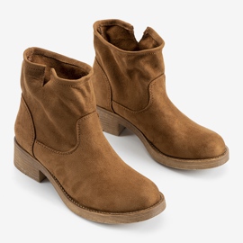 Botas Orva de tacón plano camel marrón 1