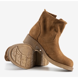 Botas Orva de tacón plano camel marrón 3