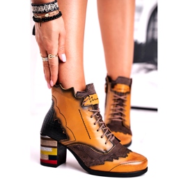 Botas Mujer Piel Maciejka Amarillo 03190-07 marrón 3