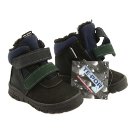 Botas de niños con una membrana impermeable Mazurek 1360 Black and Navy Blue negro 7
