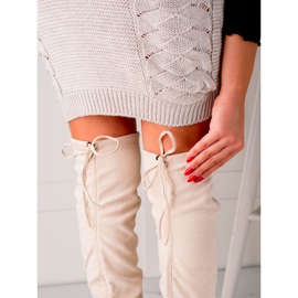Seastar Botas altas de gamuza hasta el muslo beige 1