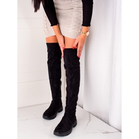 Seastar Botas altas de gamuza hasta el muslo negro 2