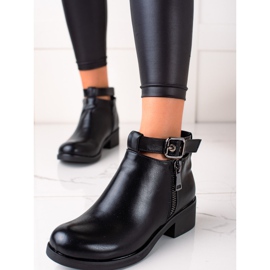 Queen Vivi Botas de moda con hebilla negro 1