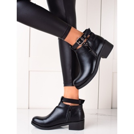 Queen Vivi Botas de moda con hebilla negro 3