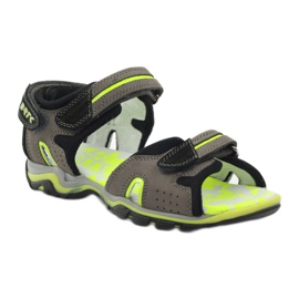 Sandalias grises y verdes de Bartek para niño negro 1