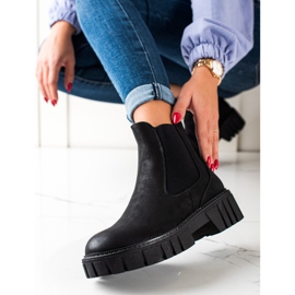 Botines Chelsea fabricados en piel ecológica de Sergio Leone negro 5