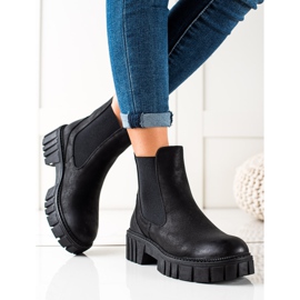 Botines Chelsea fabricados en piel ecológica de Sergio Leone negro 4