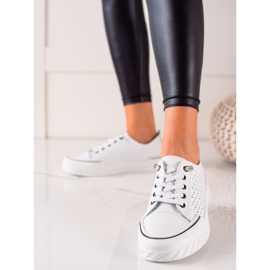 Vinceza Deportivas de piel calada blanco 2
