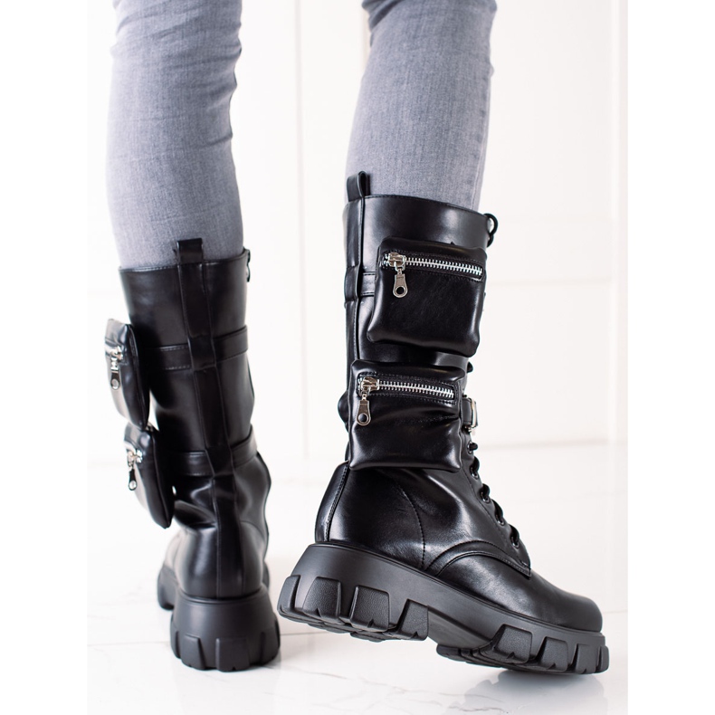 TRENDI Trabajadores de la moda con bolsillos negro 1