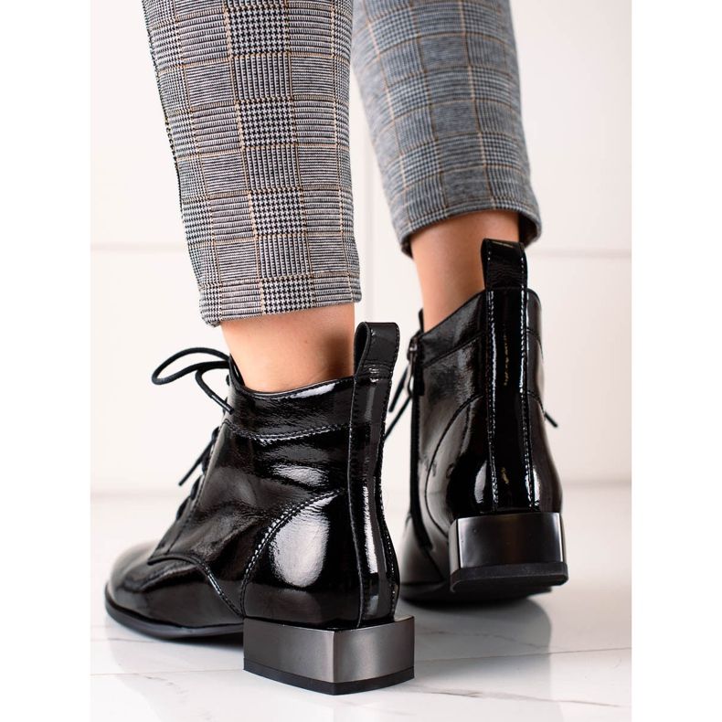 ARTIKER Botas de cuero elegantes negro 1