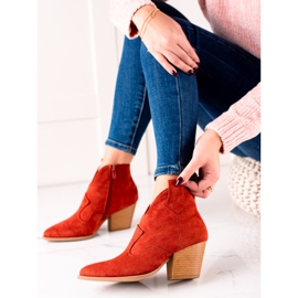 Lucky Shoes Botas vaqueras de ante rojas rojo 3