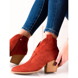 Lucky Shoes Botas vaqueras de ante rojas rojo 4