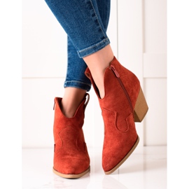 Lucky Shoes Botas vaqueras de ante rojas rojo 1
