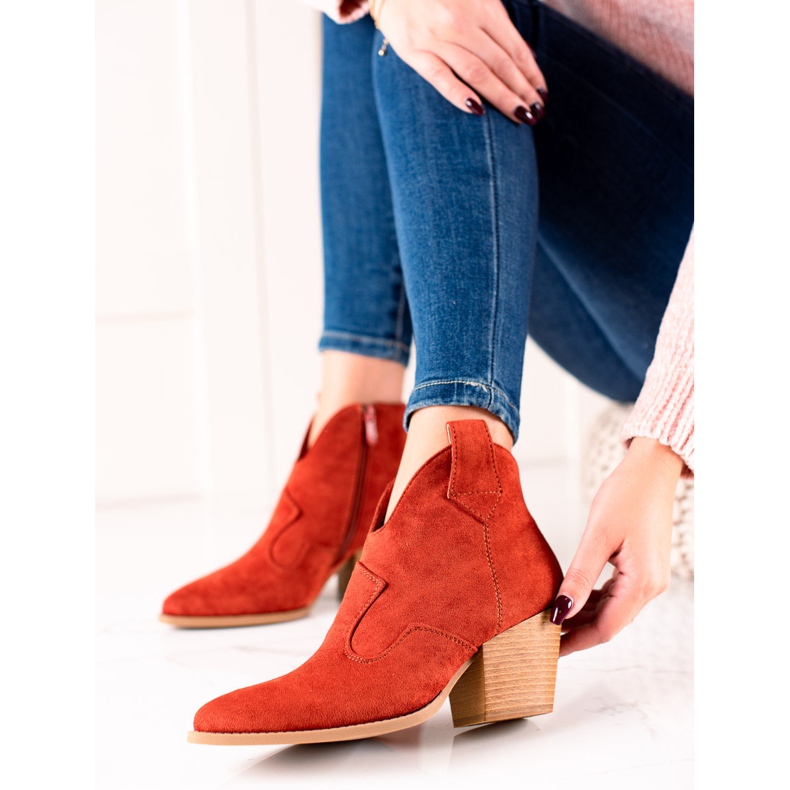 Lucky Shoes Botas vaqueras de ante rojas rojo 2