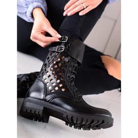 Sweet Shoes Trabajadores calados de moda negro 2