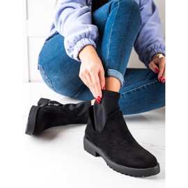 Bella Star Botines de ante sin cordones negro 3