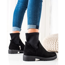 Bella Star Botines de ante sin cordones negro 1