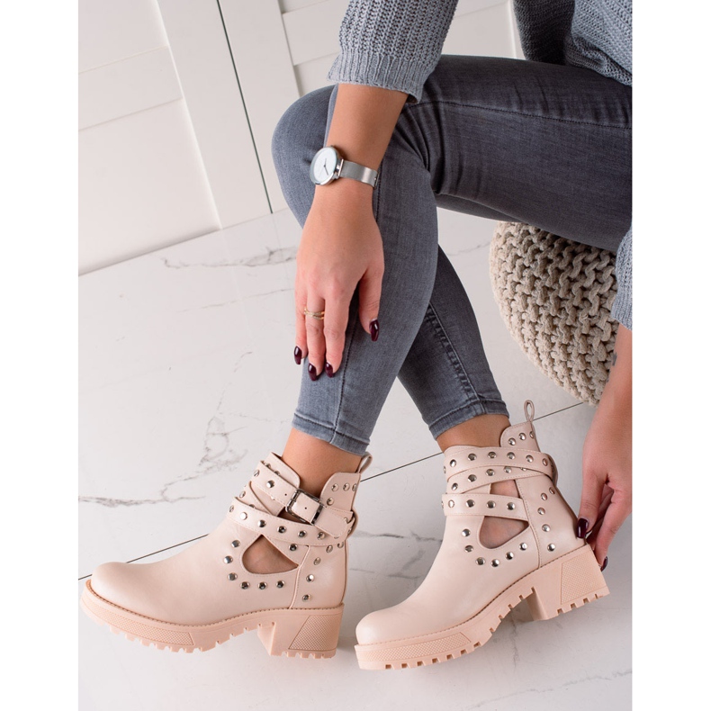 Bestelle Trabajadores de moda con diamantes de imitación beige 1