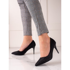 TRENDI Tacones altos negros con purpurina 3