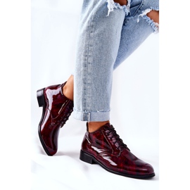 PA2 Zapatos Altos de Piel, Maniz Burdeos-Negro 1