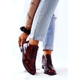 PA2 Zapatos Altos de Piel, Maniz Burdeos-Negro 5