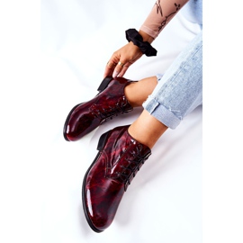 PA2 Zapatos Altos de Piel, Maniz Burdeos-Negro 3
