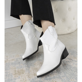 Botas de vaquero blancas con estampado de piel de cocodrilo Aurore blanco 2
