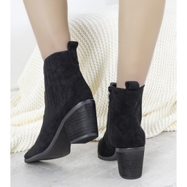 Botas vaqueras negras con inserciones de piel de serpiente Babette negro 2
