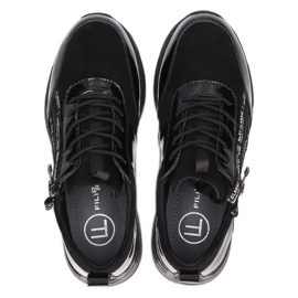 Zapatillas de piel Filippo DP3149 / 21 BK negro 3