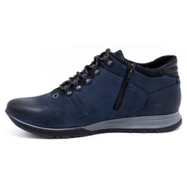 Olivier Bota de piel hombre azul marino 920MP 1