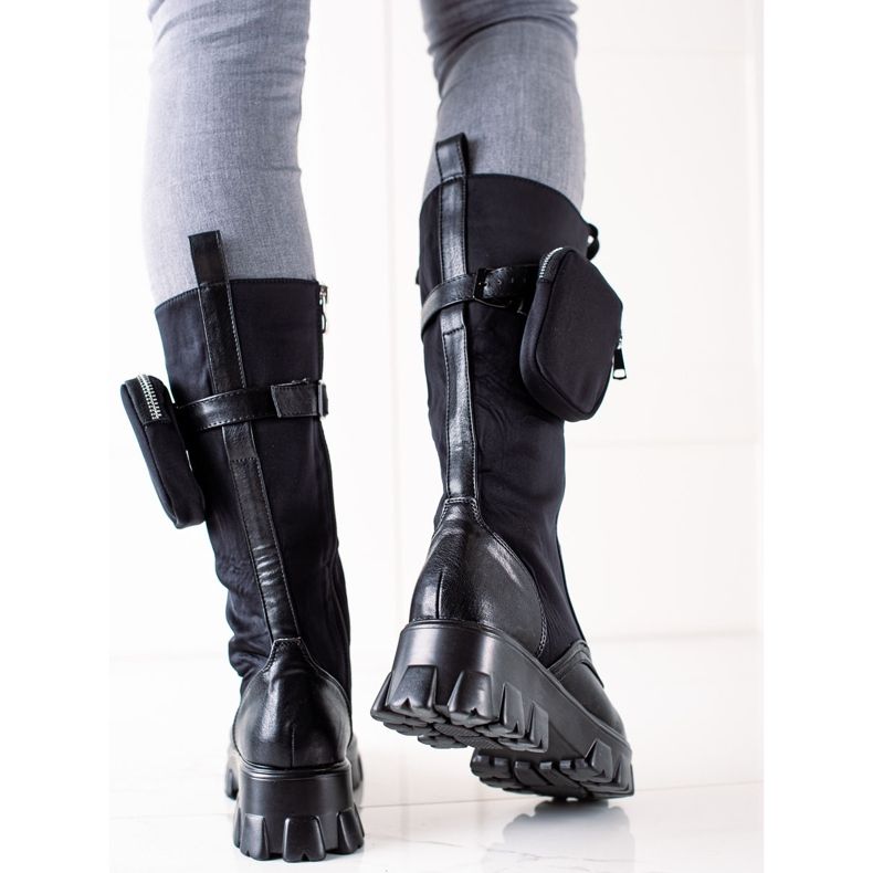 TRENDI Trabajadores altos con bolsillo negro 1