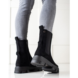 Sweet Shoes Botas negras de moda en la plataforma negro 1