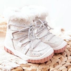 PE1 Botas de nieve cálidas con estrellas blancas de piel blanco 6