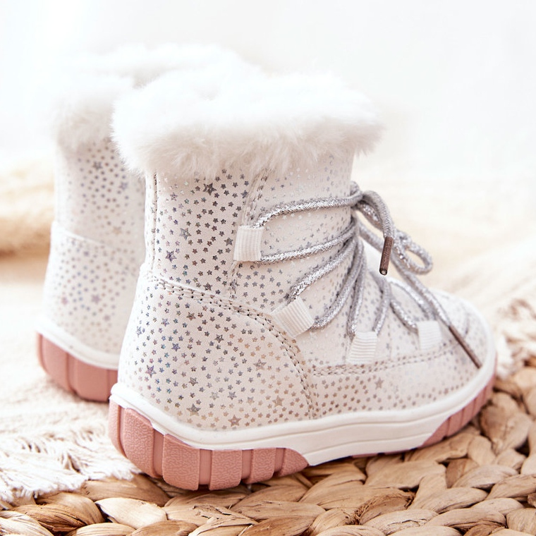 PE1 Botas de nieve cálidas con estrellas blancas de piel blanco 2 PE1 Botas de nieve cálidas con estrellas blancas de piel blanco 2